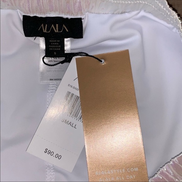 ALALA Etoile Iridescent Opal High Rise Running Athletic Shorts NEW Small - Picture 3 of 7